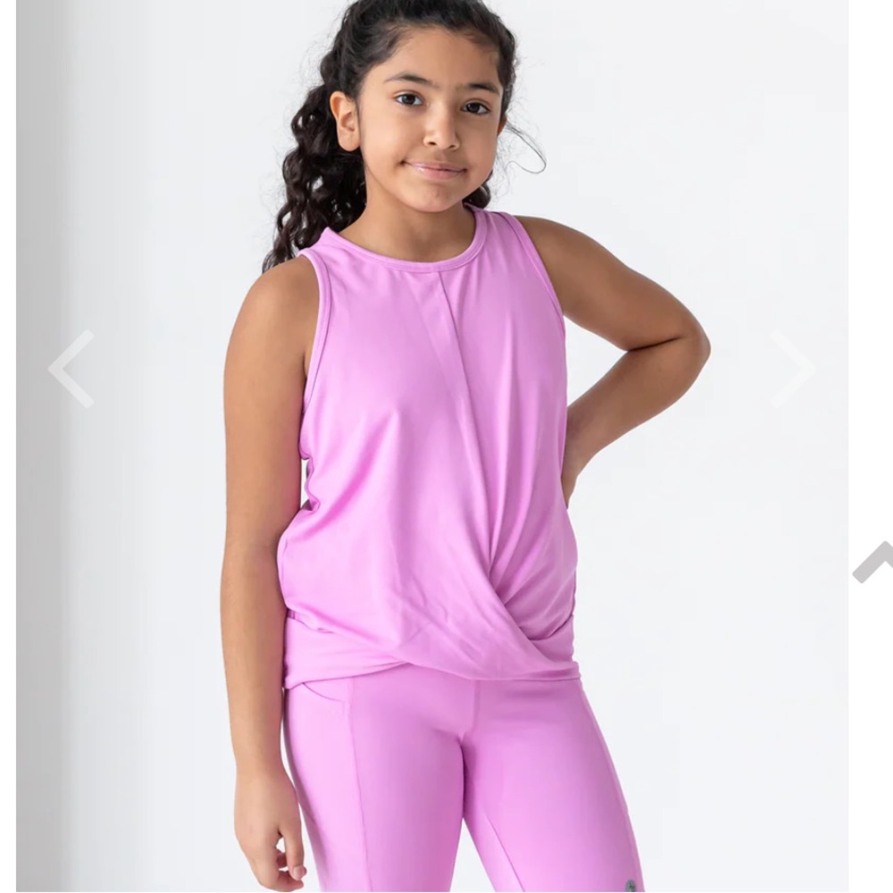 Jill Yoga GIRLS TWISTED FRONT TANK TOP pink lavendar
